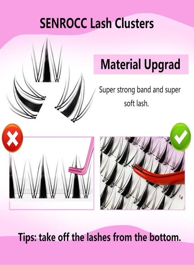 SenRocc Lash Clusters Fairy Lash Clusters Manga Eyelash Clusters 140pcs Cluster Eyelash Extensions D Curl Individual Lashes 8-16mm Mix Length (QF-0.07D-8-16) - Image 2